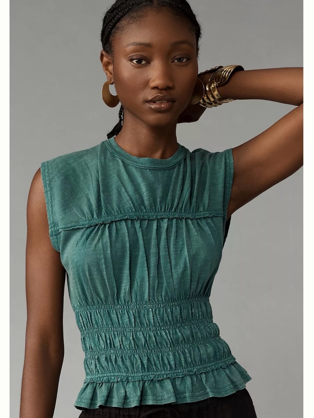 PILCRO THE LEAH GATHERED TOP